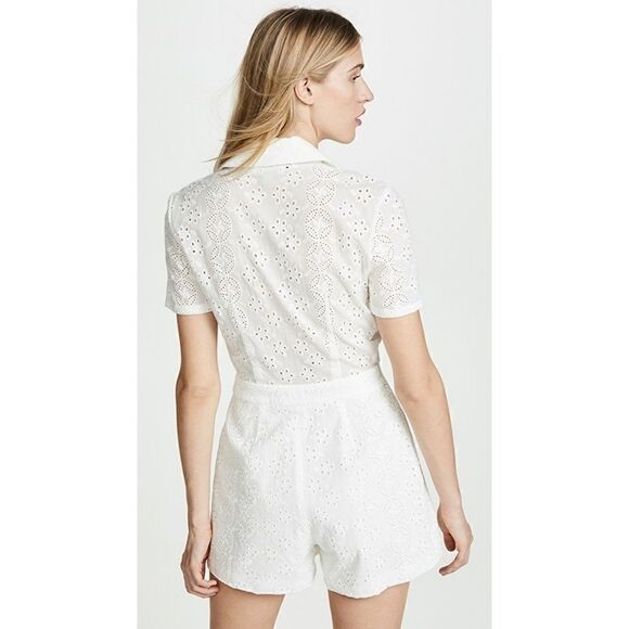 Divine Heritage Collared Button Up Pleated Romper - Picture 5 of 6
